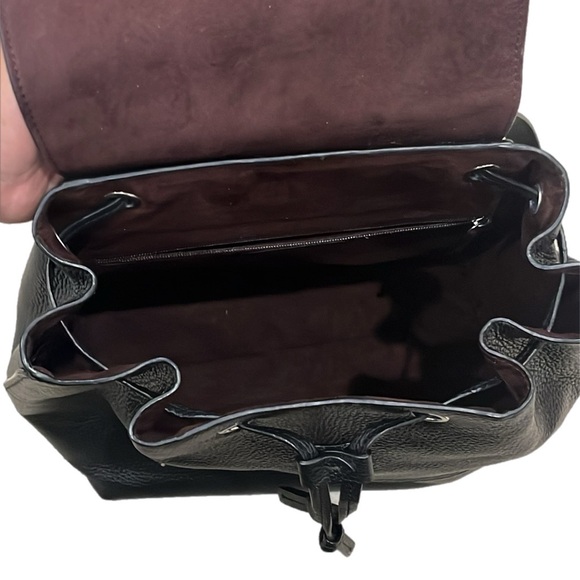 Coach Kleo Backpack Black Pebble Leather Snap Buckle Shoulder Strap Zip Pocket - Picture 4 of 9